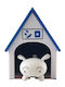 Titularul Cheii Alista Home Model Casă Breloc Câine Alb 7x6x4cm