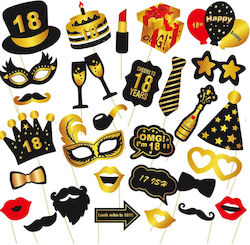 Set Accesorii Petrecere Alista Home Cabina Foto Props Colț 18 Ani Ochelari Pălării Mustață Cravată Evenimente Multicolor