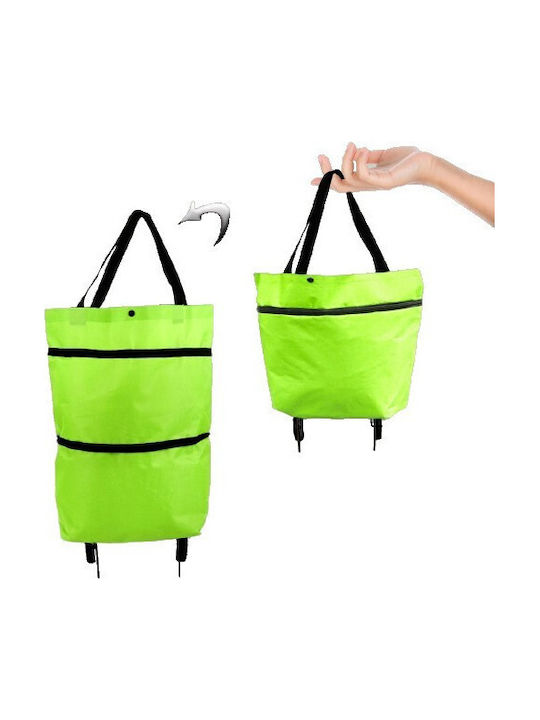 Foldable Bag Alista Home 2 In 1 Trolley Wheels Shopping 19 L Green Plastic 39 X 46 X 12 Cm