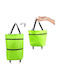 Geantă Pliabilă Alista Home 2 În 1 Roți Cărucior Sacose De Cumpărături 19 L Verde Din Plastic 39 X 46 X 12 Cm
