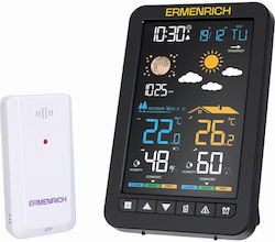 Ermenrich 86034 Stație Meteo Fără Fir Digitală de Masă Maro