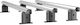 Menabo Aluminum Car Roof Bars 155cm for Volkswagen Crafter Set with Roof Rack Legs Silver