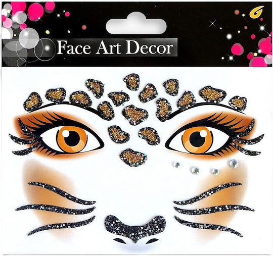 Temporäre Gesicht-Aufkleber Alista Home Make-up Gesichtskunst Halloween Theater Leopard Muster Braune