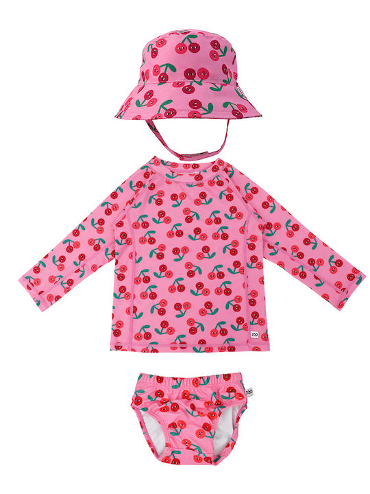 Zoocchini Kids Swimwear Set with Hat Cherry