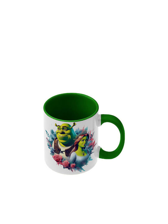 Shrek Tasse Dunkelgrüne Grüne Griff Innen