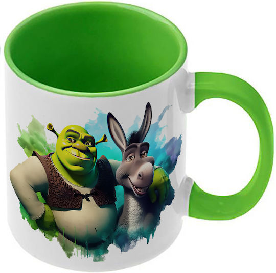 Κούπα Shrek Σρεκ Ανοιχτή Πράσινη Λαβή Εσωτερικό