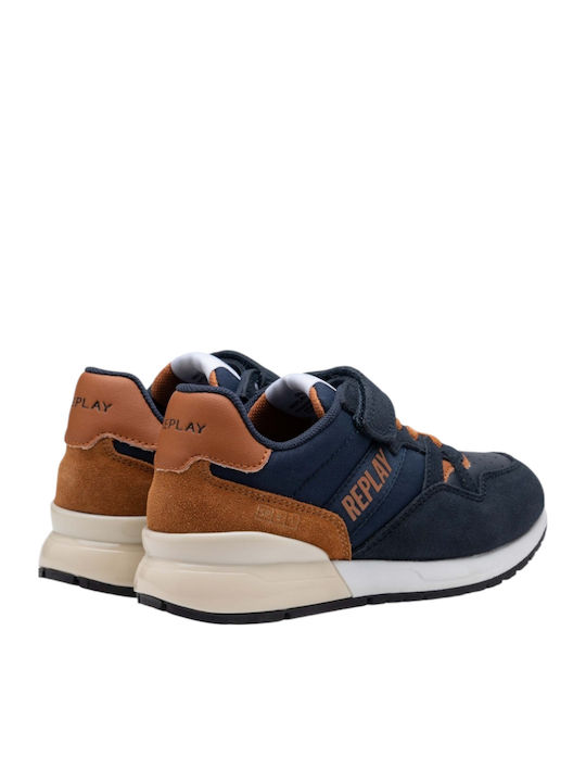 Replay Shoot Παιδικά Sneakers με Σκρατς Navy Μπλε