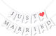 Dekorative Banner Alista Home Just Married Modell Hochzeitsthema Schwarz-Weiß