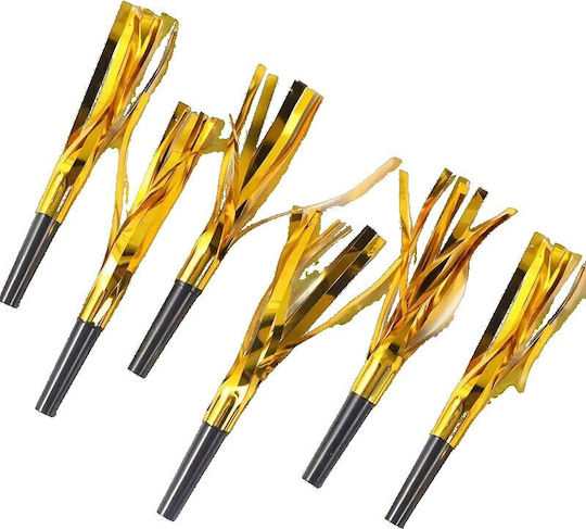 Set 6 Fluierături Party Cu Ciucuri Alista Home Plastic Auriu
