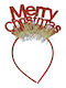 Merry Christmas Headband Hoop Red Glitter Standard Size Alista Home