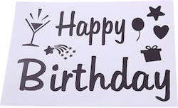 Sticker Balloons Alista Home Birthday Theme Happy Birthday Design 29x21 Cm Black