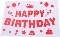 Sticker Balloons Alista Home Birthday Theme Happy Birthday Design 29x21 Cm Red
