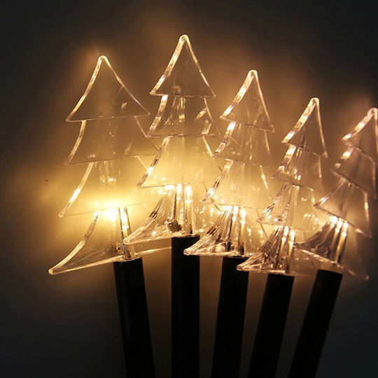 Set 5 Battery-powered Led Lamps Outdoor Fir Tree Model Garden Alista Home 35.5 Cm Warm White