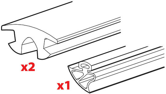 Nordrive Aluminum Bar Replacement Parts Kargo Plus 180cm 1 Set 3 Pieces