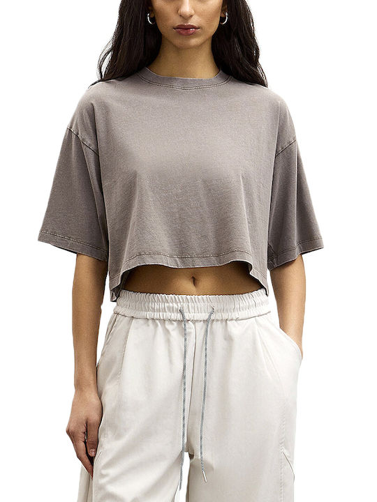 Jack & Jones Women's Crop T-shirt Anthracite
