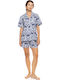 Pink Label Summer Women's Pajama Set Blue Tropical