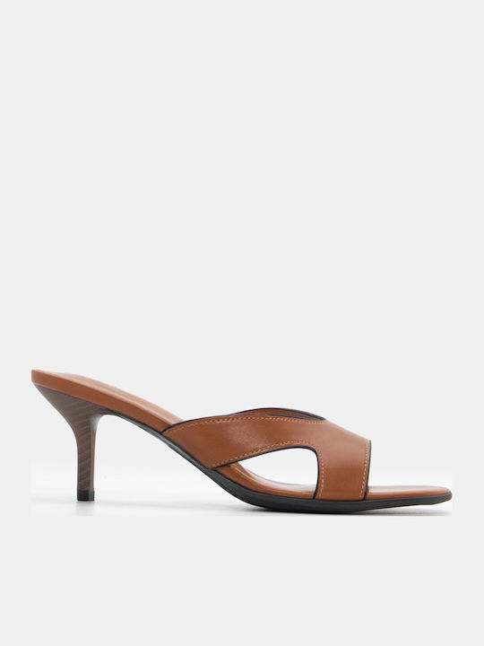 Luigi Mules With High Heel In Brown Colour