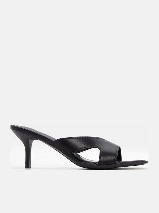 Luigi Mules With High Heel In Black Colour