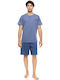 Ulisse Sommer Herrenpyjama Cosmos Blau