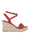 Sommer Damenplattformen im Stil Espadrilles Rote