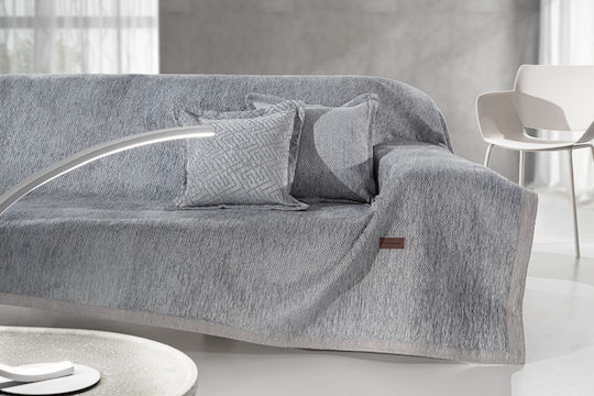 Guy Laroche Central Ριχτάρι Πολυθρόνας Chenille 180x150εκ. Silver