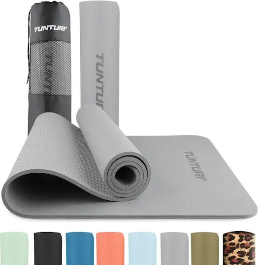 Tunturi Trainingsmatte Yoga Grau mit Tragegurt (183x61cm)