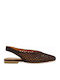 Suede Γυναικείες Μπαλαρίνες Slingback σε Καφέ Χρώμα