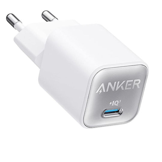 Anker Charger Without Cable GaN with USB-C Port 30W Power Delivery White (511 Nano 3)