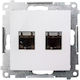 Kontakt-Simon Double Network Socket RJ45 Withou...