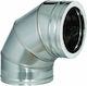 Chimney Pipe Corner 90 Degree Double Wall Stainless Steel Φ100-φ150 Aisi 304 Ba Inoxshell