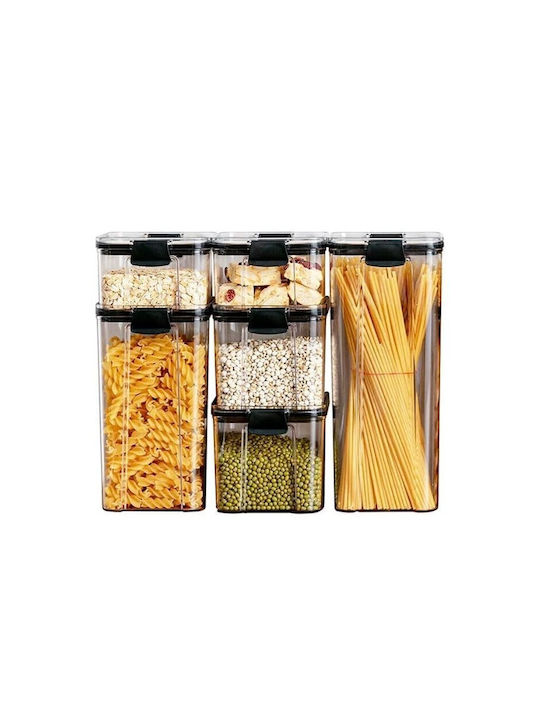 Alista Home Set 6 Bucăți Vaze Cereale cu Capac Plastic Transparent 460ml 6 Bucăți