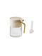 Alista Home Vază Pentru Zahăr Cu Capac Din Sticlă Albă 180ml