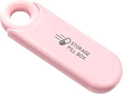 Key Ring Portable Pill Organizer 14x3.6x1.6cm Pink