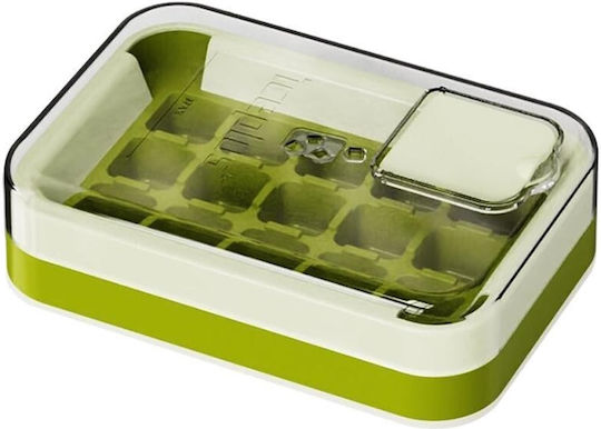 Alista Home Formă Pentru Cuburi de Gheață Cub Plastică cu Capac Verde 136502