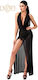 Noir Handmade Rochie Lungă Neagră Onyx Liquid
