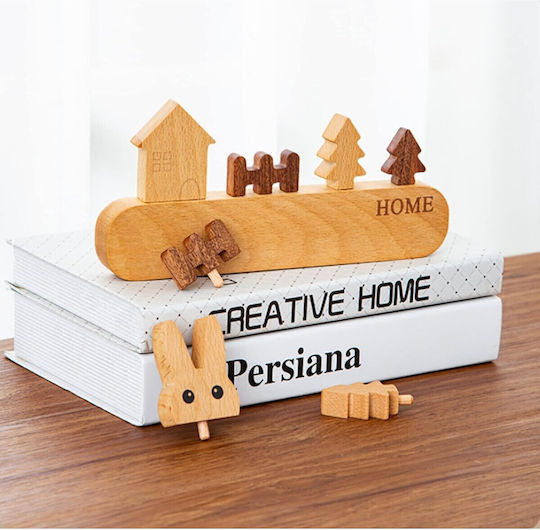 Alista Home Agățătoare Chei Din Lemn 5 Compartimente Dimensiune 13.5x23cm
