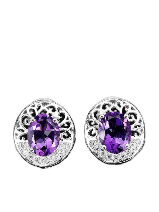 Delicate Beautiful Natural Amethyst Zircon Earrings 4