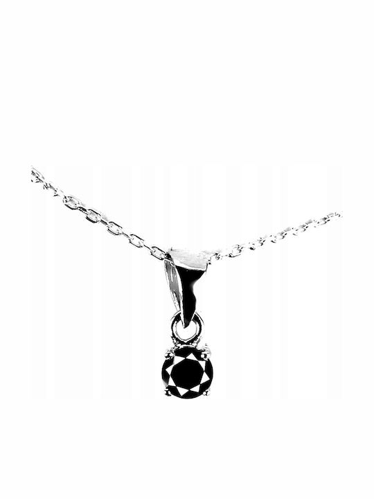 Silver Necklace Natural Black Diamond 0.30ct Silver Necklace Natural Black Diamond 0.30ct
