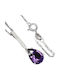 Silver Necklace Natural Amethysts Zirconia 12