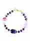 Beautiful Silver Bracelet Natural Amethysts Fluorites 925