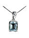 925 Beautiful Delicate Elegant Necklace Natural Sky Blue Topaz