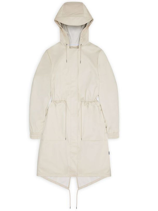 Rains Damenjacke Parka für Winter Dune Grain