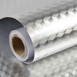 Kitchen Sticker Alista Home Self-adhesive Waterproof High Temperature Resistant Pvc 40 X 100 Cm 3d Cube Pattern Silver