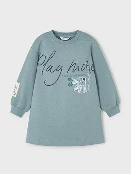 Mayoral Girls Sweatshirt Dress Green