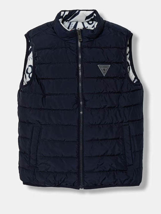 Kids Casual Sleeveless Jacket Blue