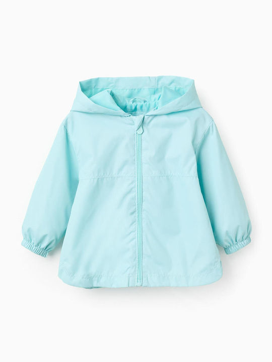 Kids Casual Windproof Coat with Hood Turquoise