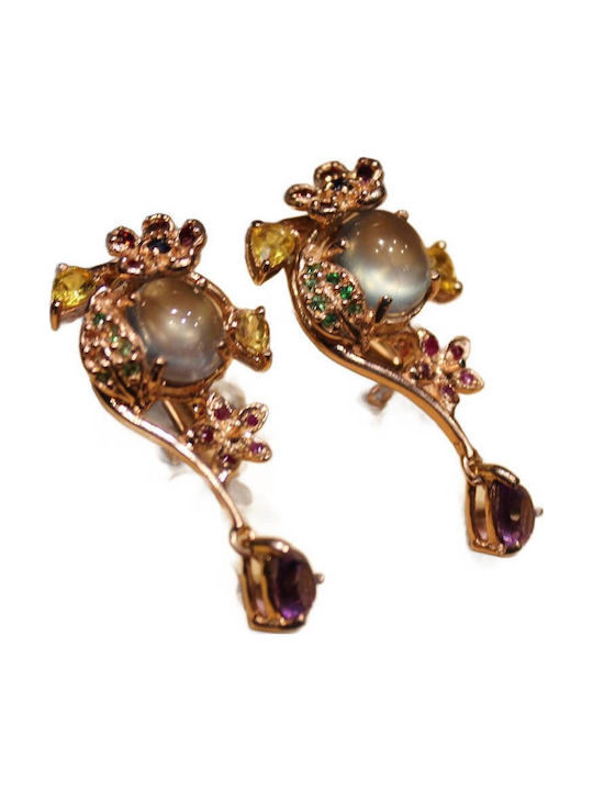 Beautiful 925 Perhenite Amethyst Sapphire Earrings