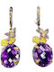 Amethyst Tourmaline Ohrringe 52ct 4 Zertifikate