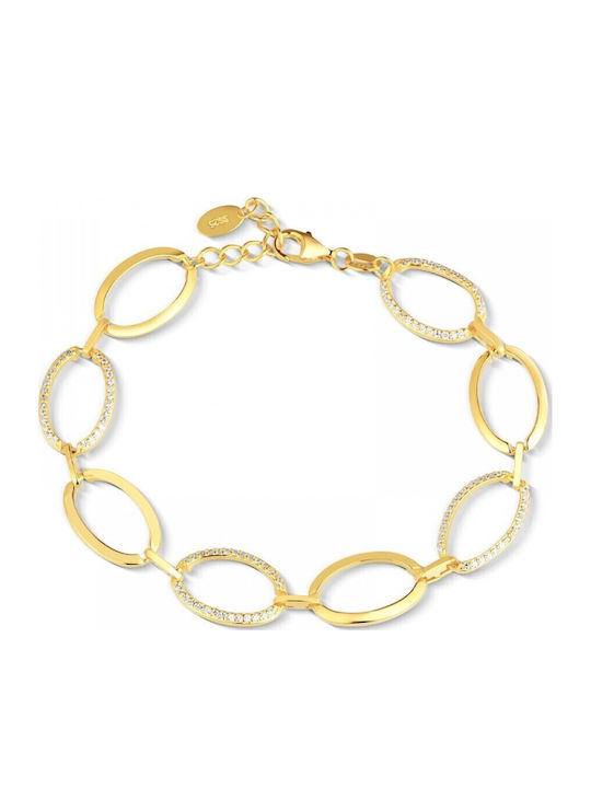 Kontopoulos Women's Gold Plated Silver Bracelet with Zircon