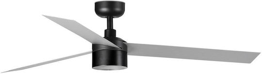 Faro Barcelona Cruiser Tek L 4000K Ventilator De Tavan 132cm Cu Lentile De Mărire Negru/Aluminiu